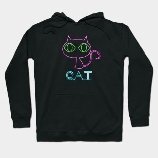 80's Neon Cat Hoodie